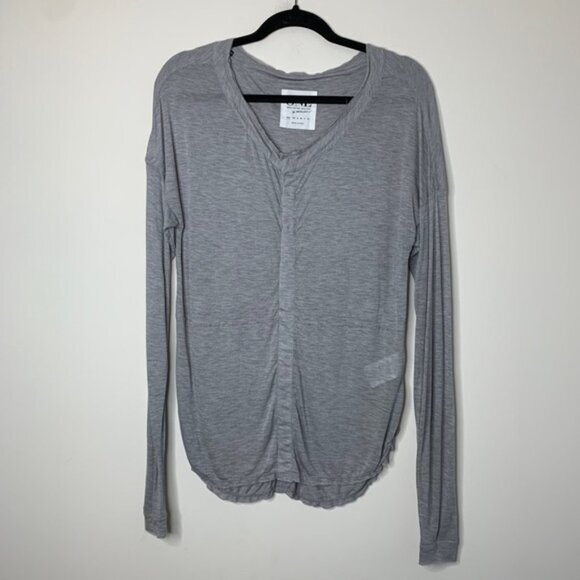 FREE PEOPLE One Teaspoon Soho Fine Wool Grandpa Top Long Sleeves Gray Size S - Picture 5 of 16